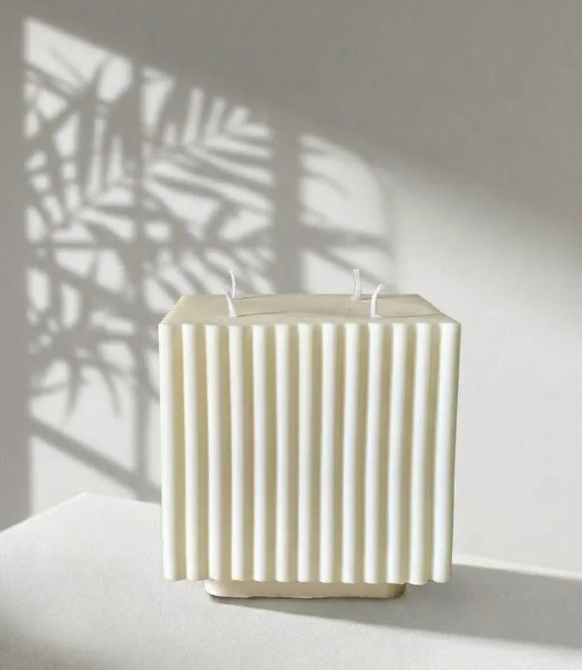 Cube sculptural soy candle by Believe Candle