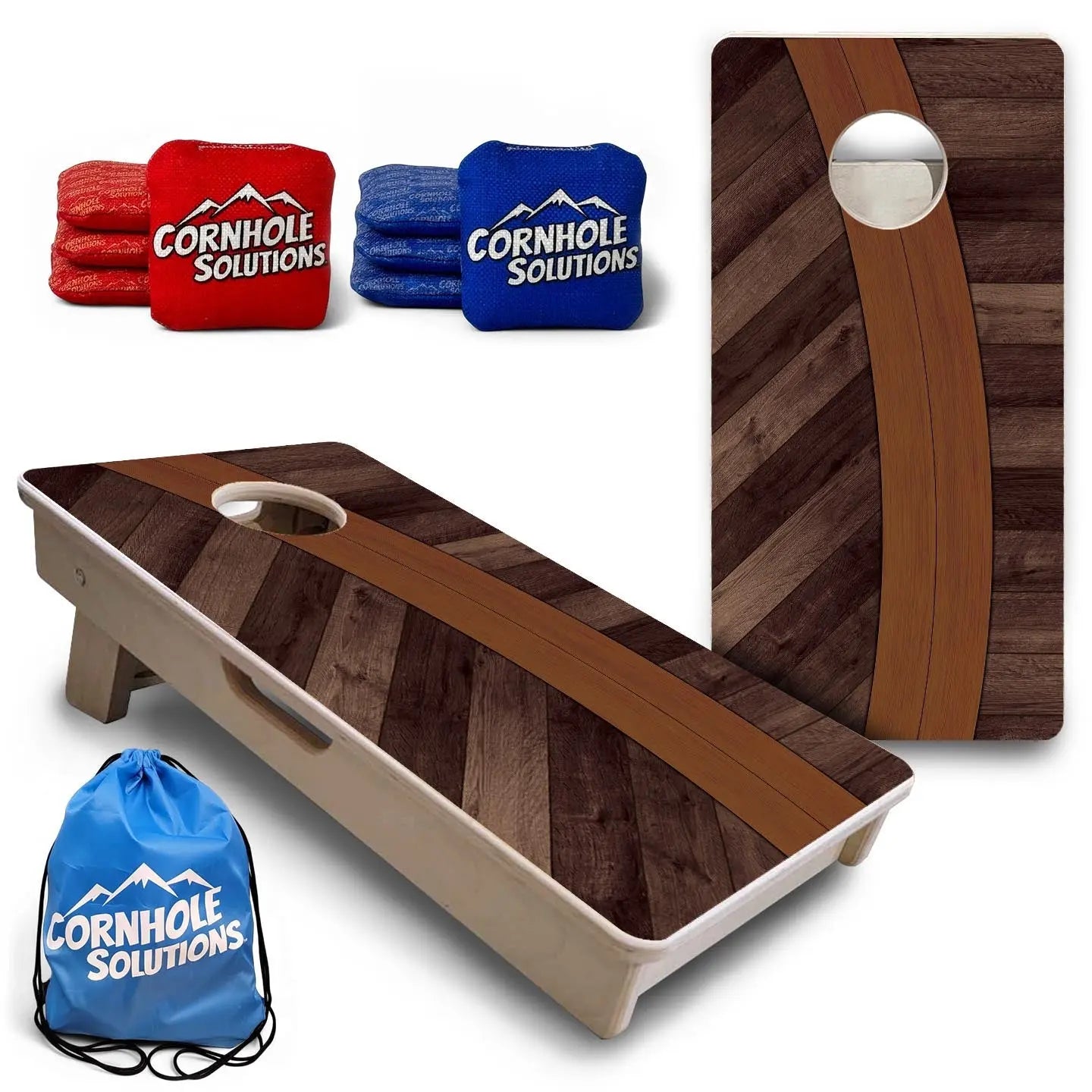 Curved Herringbone - Mini or Vacation Size Cornhole Boards by Cornhole Solutions, handmade jewelry main product photo