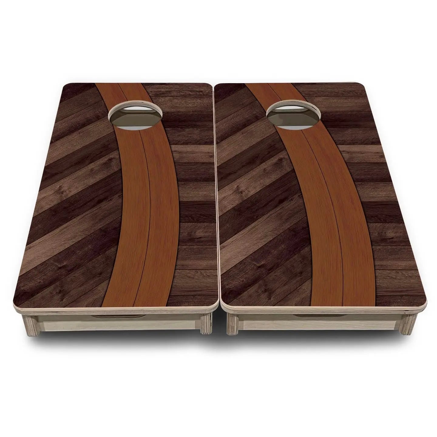 Curved Herringbone - Mini or Vacation Size Cornhole Boards by Cornhole Solutions, handmade jewelry detail photo 2