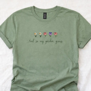 Custom Birth Month Flower Shirt, Embroidered Family Garden Shirt Poor Hog Customs