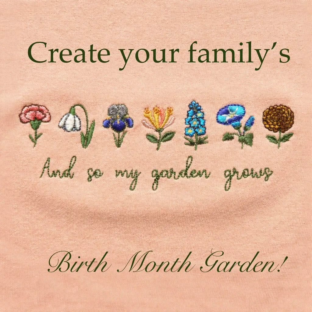 Custom Birth Month Flower Shirt, Embroidered Family Garden Shirt Poor Hog Customs