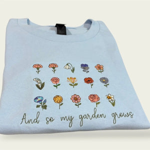 Custom Birth Month Flower Shirt, Embroidered Family Garden Shirt Poor Hog Customs