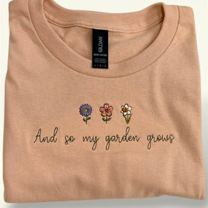 Custom Birth Month Flower Shirt, Embroidered Family Garden Shirt Poor Hog Customs