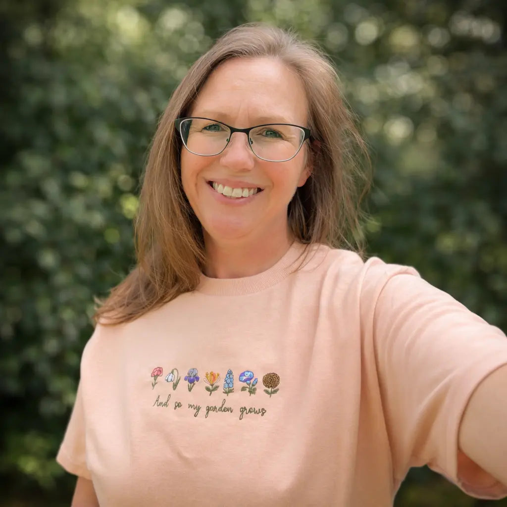Custom Birth Month Flower Shirt, Embroidered Family Garden Shirt Poor Hog Customs