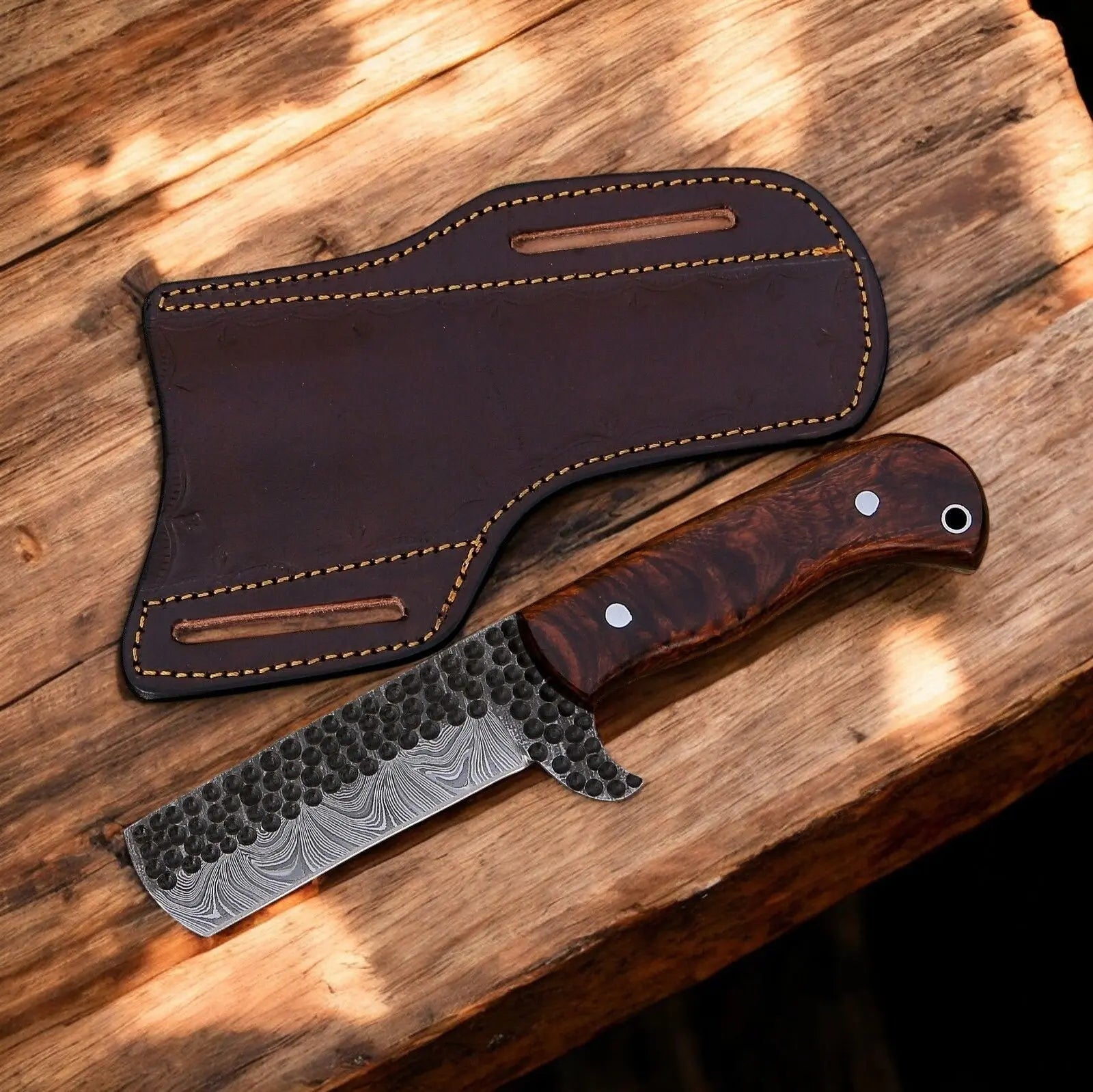 Custom Bull Cutter Knife – 8" Forged Damascus Steel Damascus Knife Store