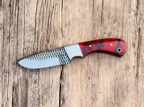 Custom Cowboy Knife – Rasp Steel & Resin Handle by Damascus Knife Store, Damascus knife main product photo