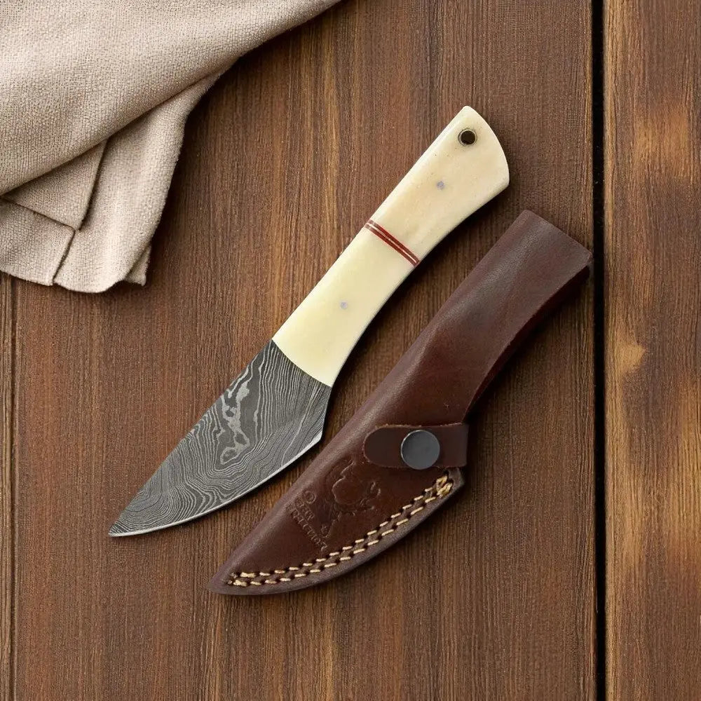 Custom Handmade Bone Handle Damascus Hunting Knife Damascus Knife Store