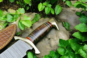 Custom Handmade Bowie Knife - 15" Damascus Steel Blade, Rosewood Handle Damascus Knife Store
