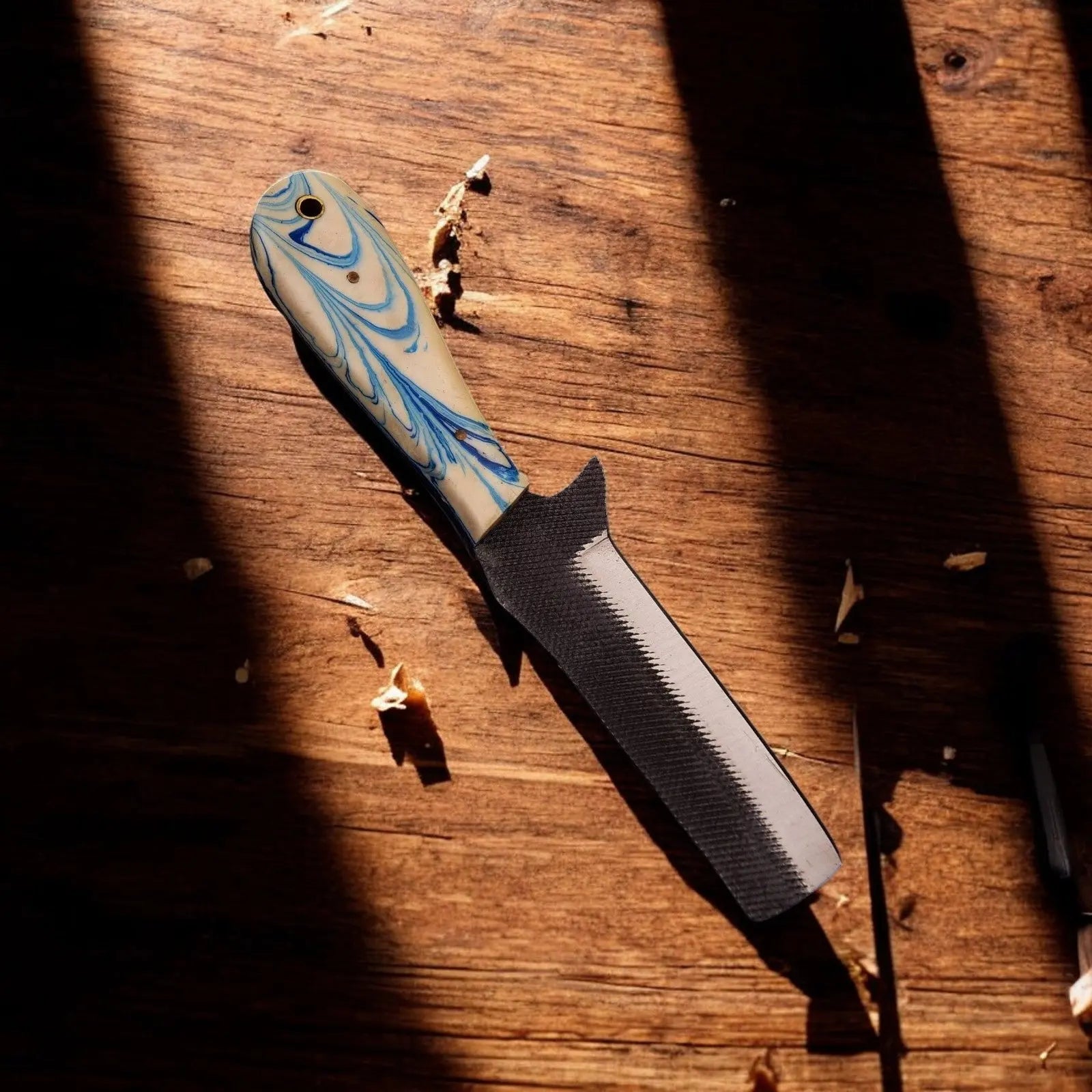 Custom Handmade Bull Cutter Knife – 8" File Tool Steel Damascus Knife Store
