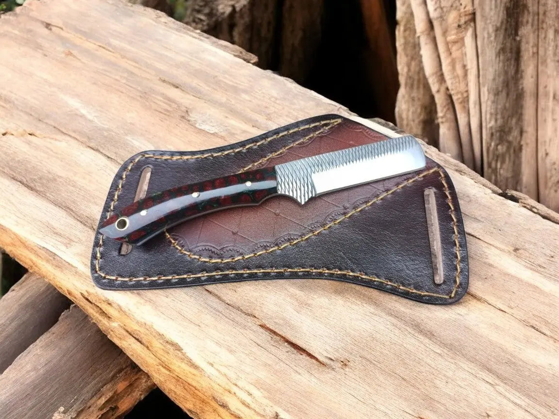 Custom Handmade Bull Cutter Knife – 8" Rasp Tool Steel by Damascus Knife Store, Damascus knife main product photo