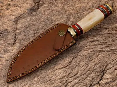 Custom Handmade Damascus Gut Hook Hunting Knife – 10.5" by Damascus Knife Store, Damascus knife detail photo 2