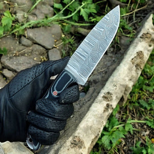 Custom Handmade Damascus Hunting Knife – 9" with Micarta Handle Damascus Knife Store