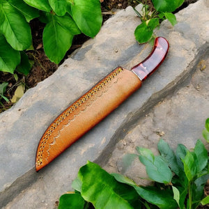 Custom Handmade Damascus Hunting Knife – 9" with Sheath Damascus Knife Store