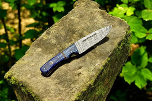 Custom Handmade Damascus Hunting Knife – Exotic Wood Handle Damascus Knife Store
