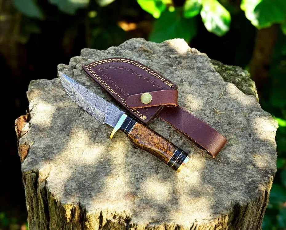 Custom Handmade Damascus Hunting Knife with Epoxy Handle Damascus Knife Store
