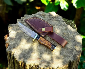 Custom Handmade Damascus Hunting Knife with Epoxy Handle Damascus Knife Store