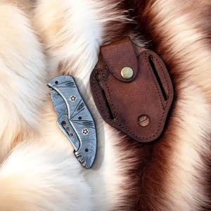 Custom Handmade Damascus Pocket Knife – 3" Blade Damascus Knife Store