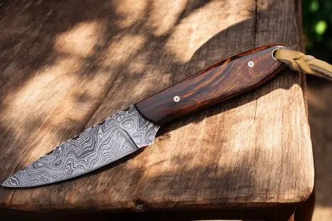 Custom Handmade Damascus Steel Cowboy Knife - 6.25" Damascus Knife Store