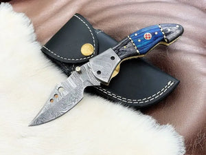 Custom Handmade Damascus Steel Pocket Knife - 3" Blade Damascus Knife Store
