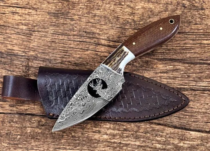 Custom Handmade Hunting Knife – Damascus Steel Blade by Damascus Knife Store, Damascus knife main product photo