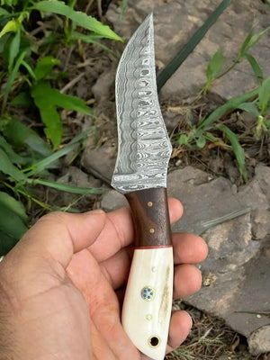 Custom Handmade Hunting Knife – Damascus Steel Blade by Damascus Knife Store, Damascus knife detail photo 6