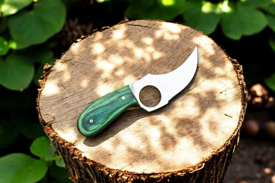 Custom Handmade Skinning Knife - D2 Steel Blade, Exotic Wood Handle Damascus Knife Store