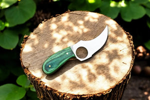 Custom Handmade Skinning Knife - D2 Steel Blade, Exotic Wood Handle Damascus Knife Store