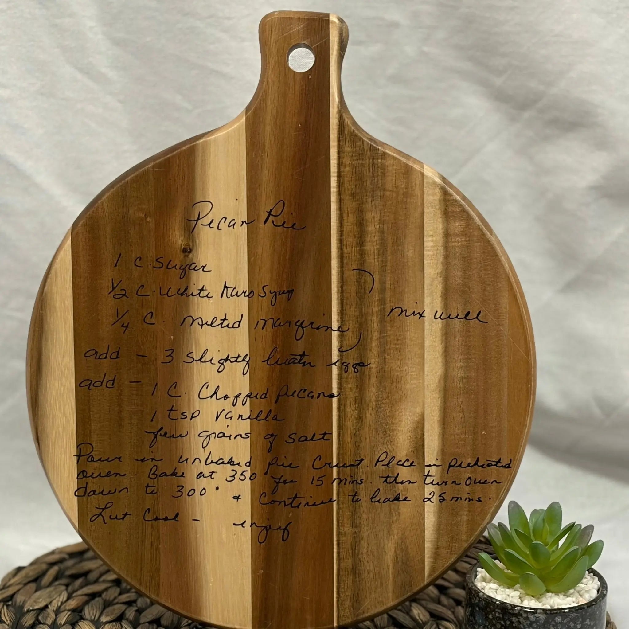 Custom Handwriting Engraved Cutting Board by Poor Hog Customs, handcrafted cutting board main product photo