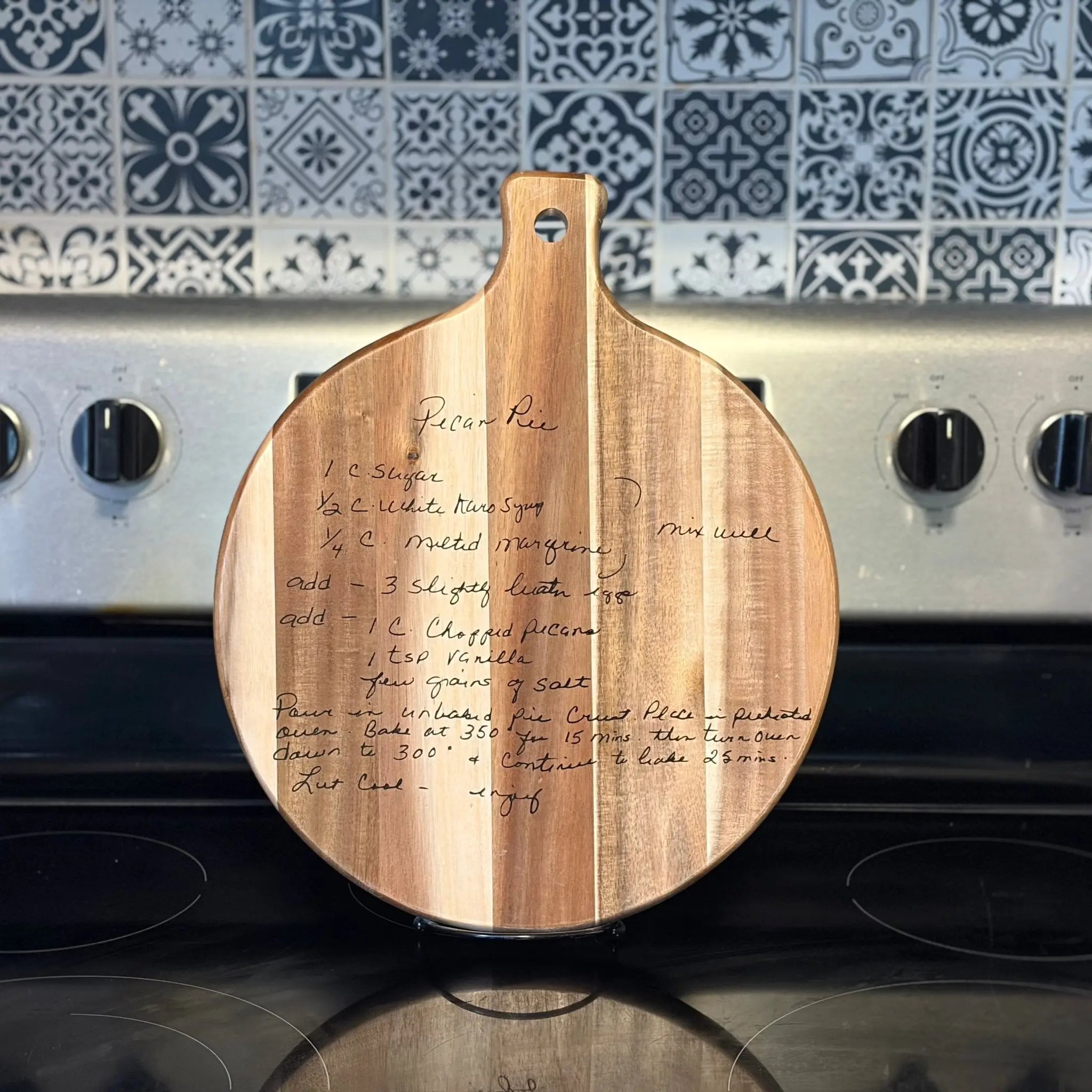 Custom Handwriting Engraved Cutting Board by Poor Hog Customs, handcrafted cutting board detail photo 2