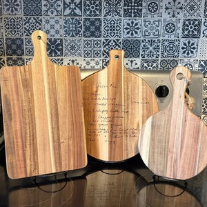 Custom Handwriting Engraved Cutting Board by Poor Hog Customs, handcrafted cutting board detail photo 4