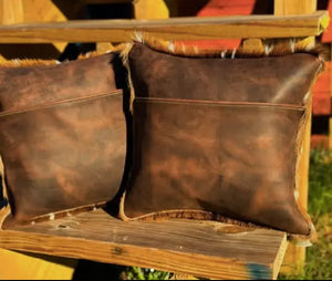 Custom Hide Pillows Kw Leatherworks