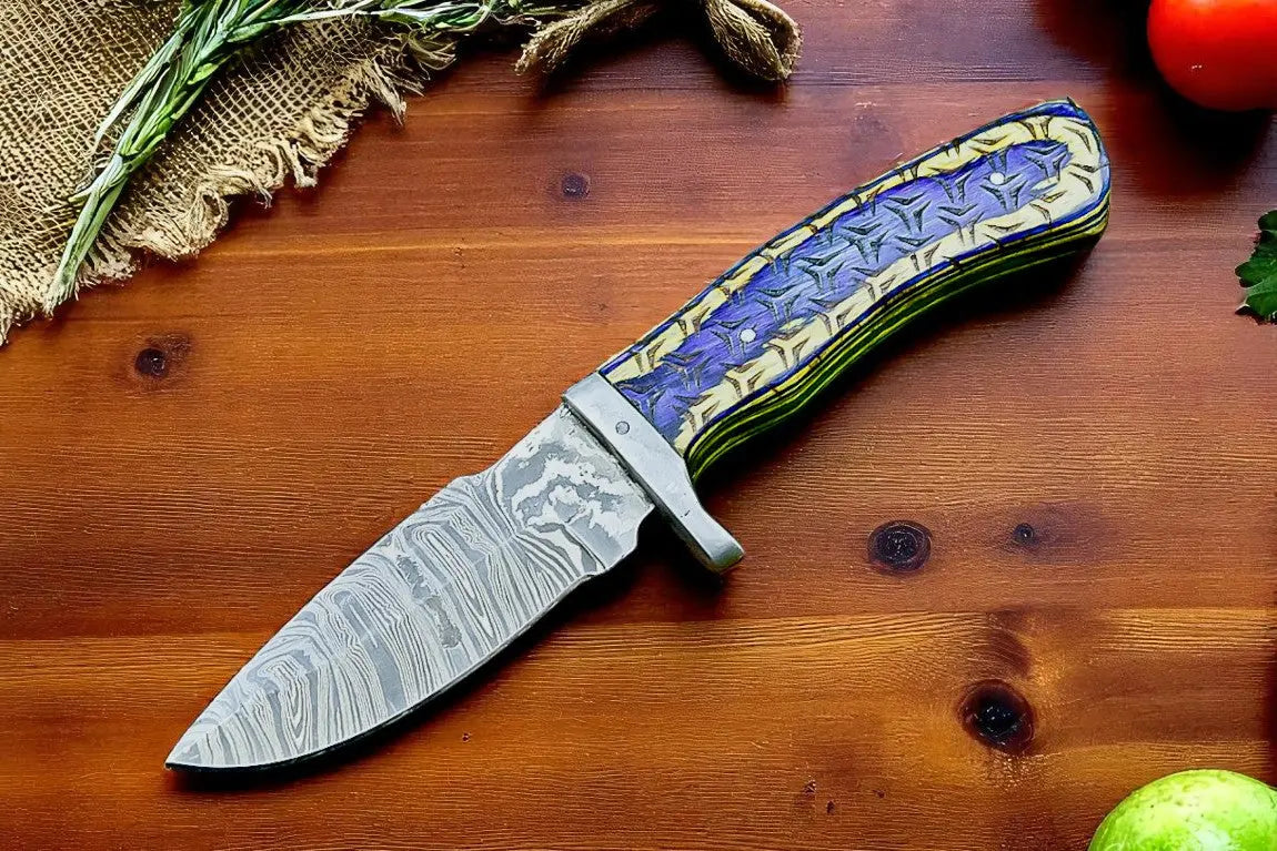 Custom Hunting knives | Damascus Steel with Wood Handle by Damascus Knife Store, Southern lifestyle apparel main product photo