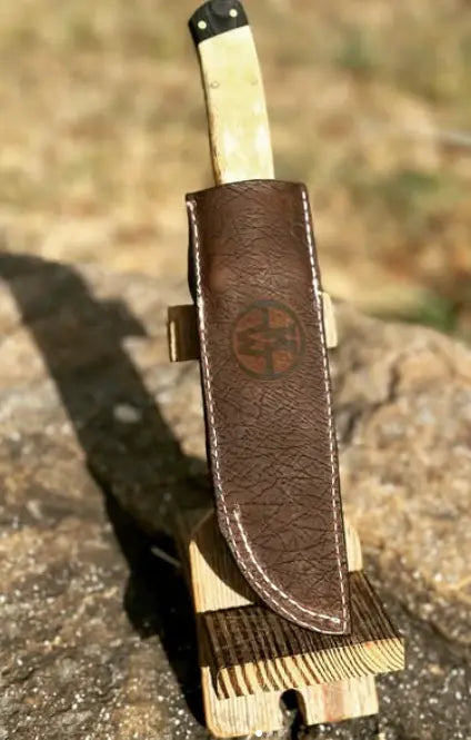 Custom Leather Knife Sheath by Kw Leatherworks, leather knife sheath main product photo