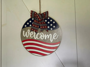 Custom Round Wood Family Sign by Poor Hog Customs, Southern home decor detail photo 7