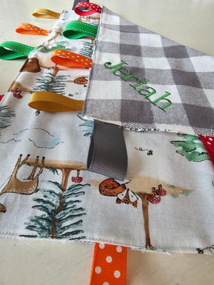 Customizable Taggy Blanket by East Mississippi Creations, children's boutique clothing detail photo 9