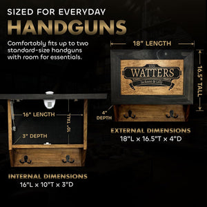 Customizable - Hidden Gun Storage Wall Decor - Hidden Gun Shelf with Magnetic Lock - Quick Access Concealment Shelf - Secure & Discreet Weapon Hiding Furniture