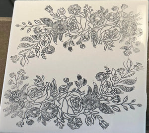 Custom floral ceramic tile by Main Street Collective: Unique design for backsplash, bathroom remodel, or personalized gift.