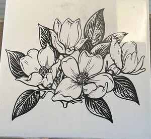 Dogwood Flower Ceramic Tile Art - Main Street Collective. Customizable flower tile design.
