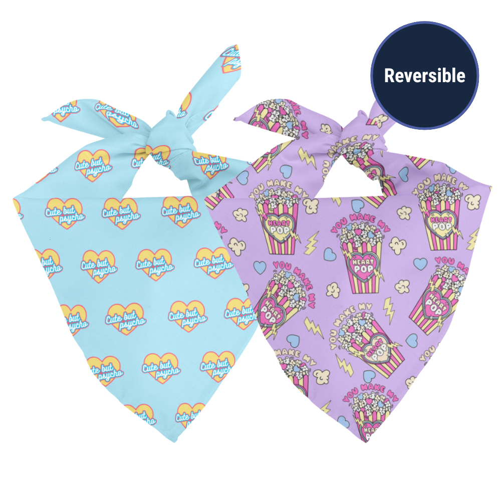 Cute But Psycho Reversible Dog Bandana