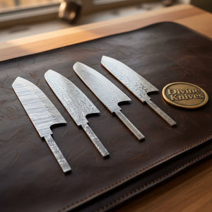 Santoku and Bunka Blade Blanks Set for Custom Kitchen Knives by Divine Knives — product view 2