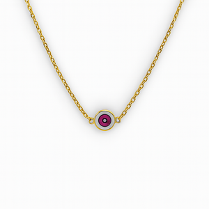 Delilah Evil Eye Necklace | Pink | Gold Vermeil by Ke Bella, additional product image 2