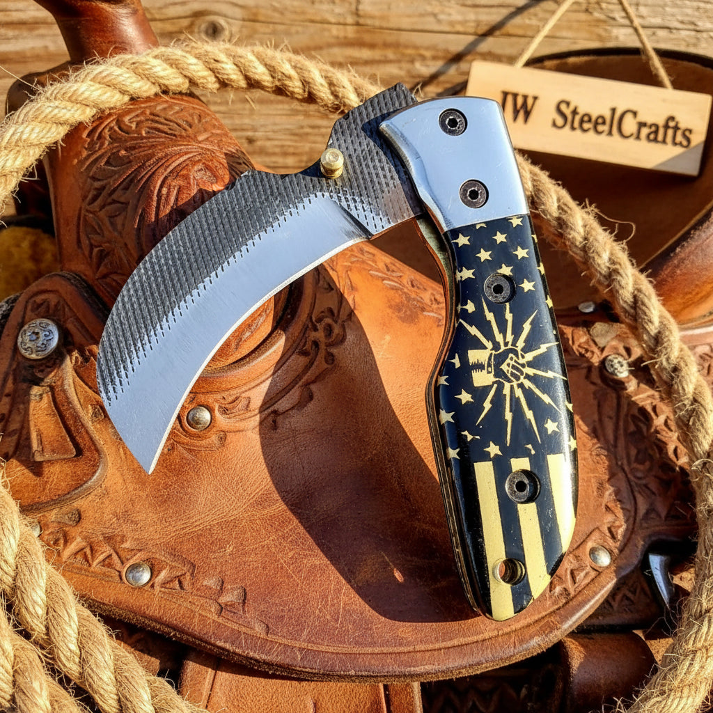 Patriot Fist Folding Karambit Knife by JW SteelCrafts
