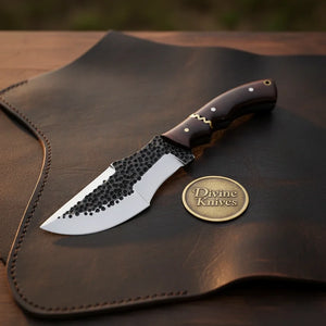 Rosewood Bushcraft Carbon Steel Tracker Knife by Divine Knives — detail view 2