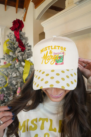 Mistletoe & Margs - Chartreuse Polka Dot Trucker Hat by KenzKustomz, view 8