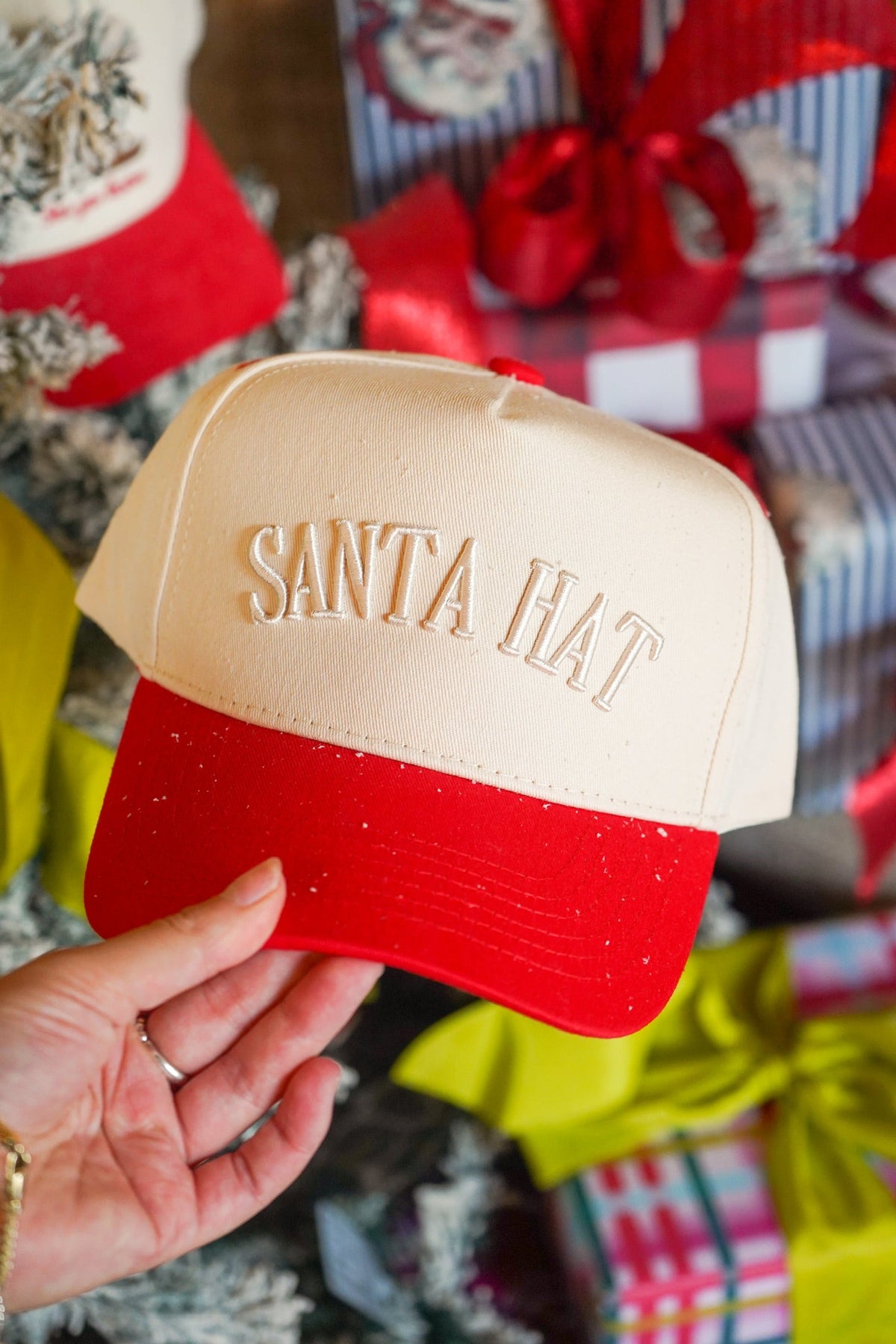 Santa Hat - Red Vintage Trucker Hat by KenzKustomz, view 1