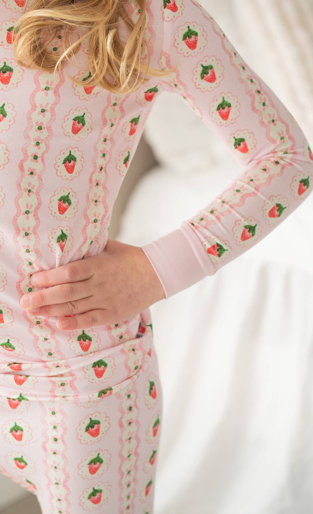 Strawberry Stripe | Two-Piece Pajama Set by Boosh Baby image 2