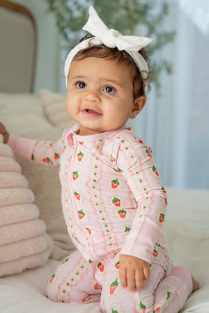 Strawberry Stripe | Convertible Zippy Romper by Boosh Baby image 3