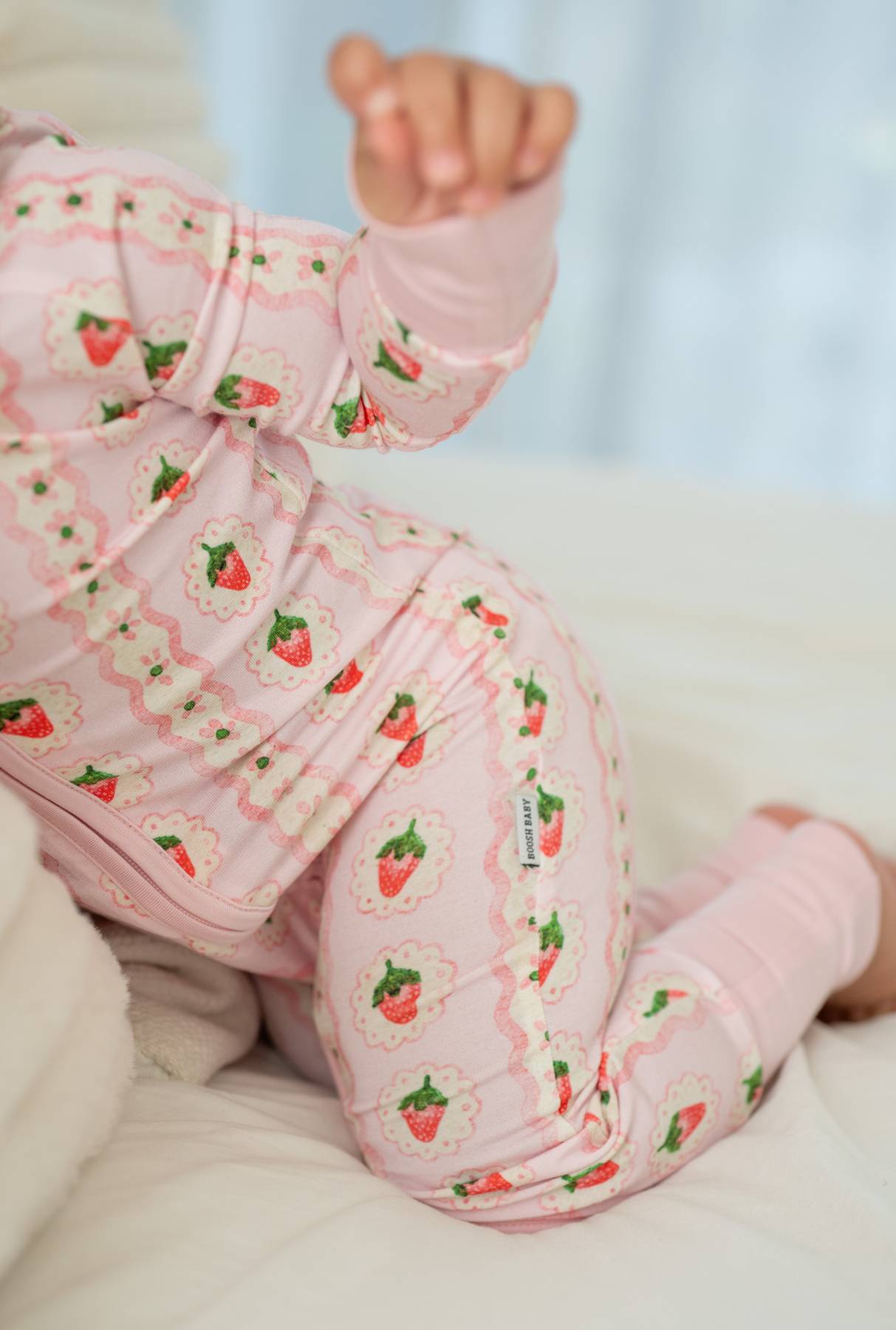 Strawberry Stripe | Convertible Zippy Romper by Boosh Baby image 2