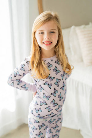 Purple Butterflies 🦋💜 | Two Piece Bamboo Pajama Set by Boosh Baby image 1