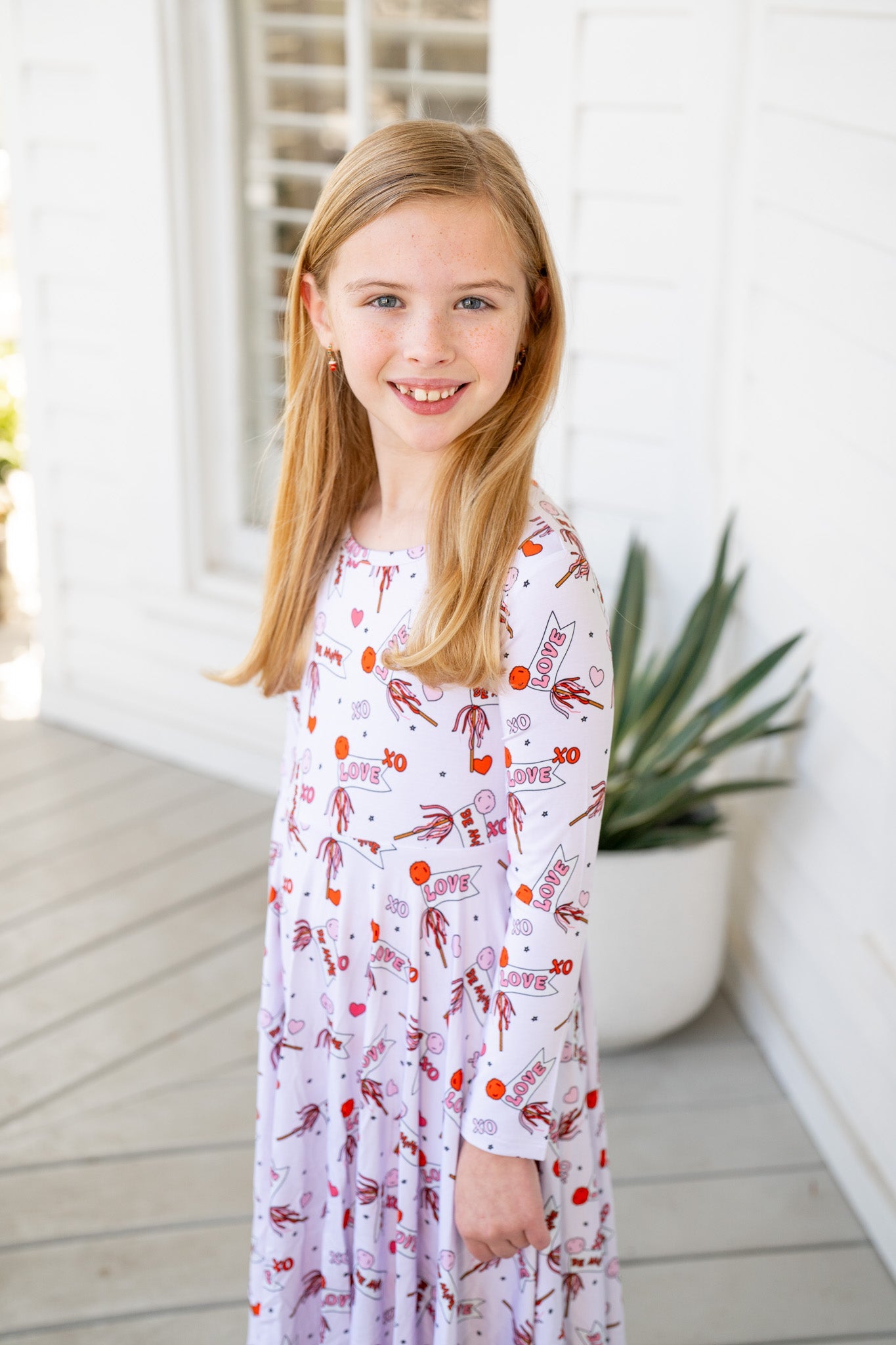 Valentine's Hearts | Long Sleeve Twirl Dress by Boosh Baby image 1